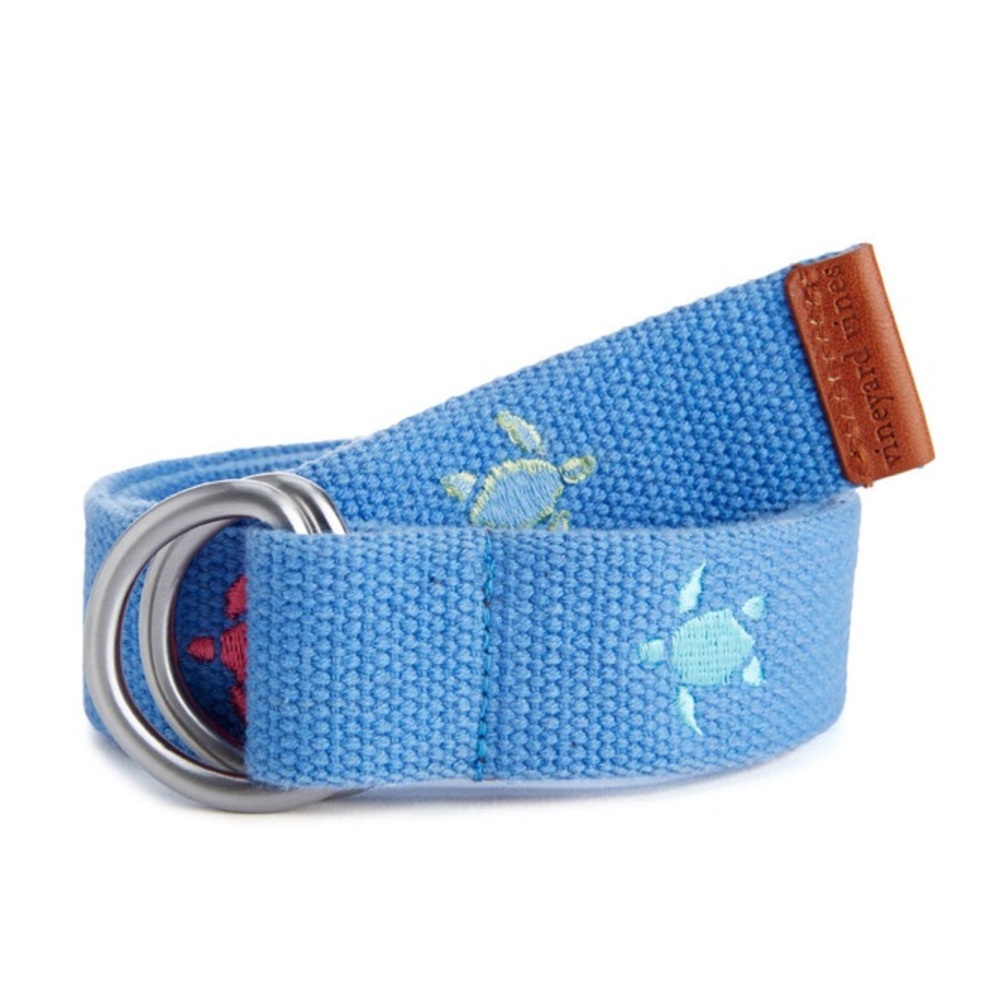Boys Turtle Embroidered D-Ring Belt